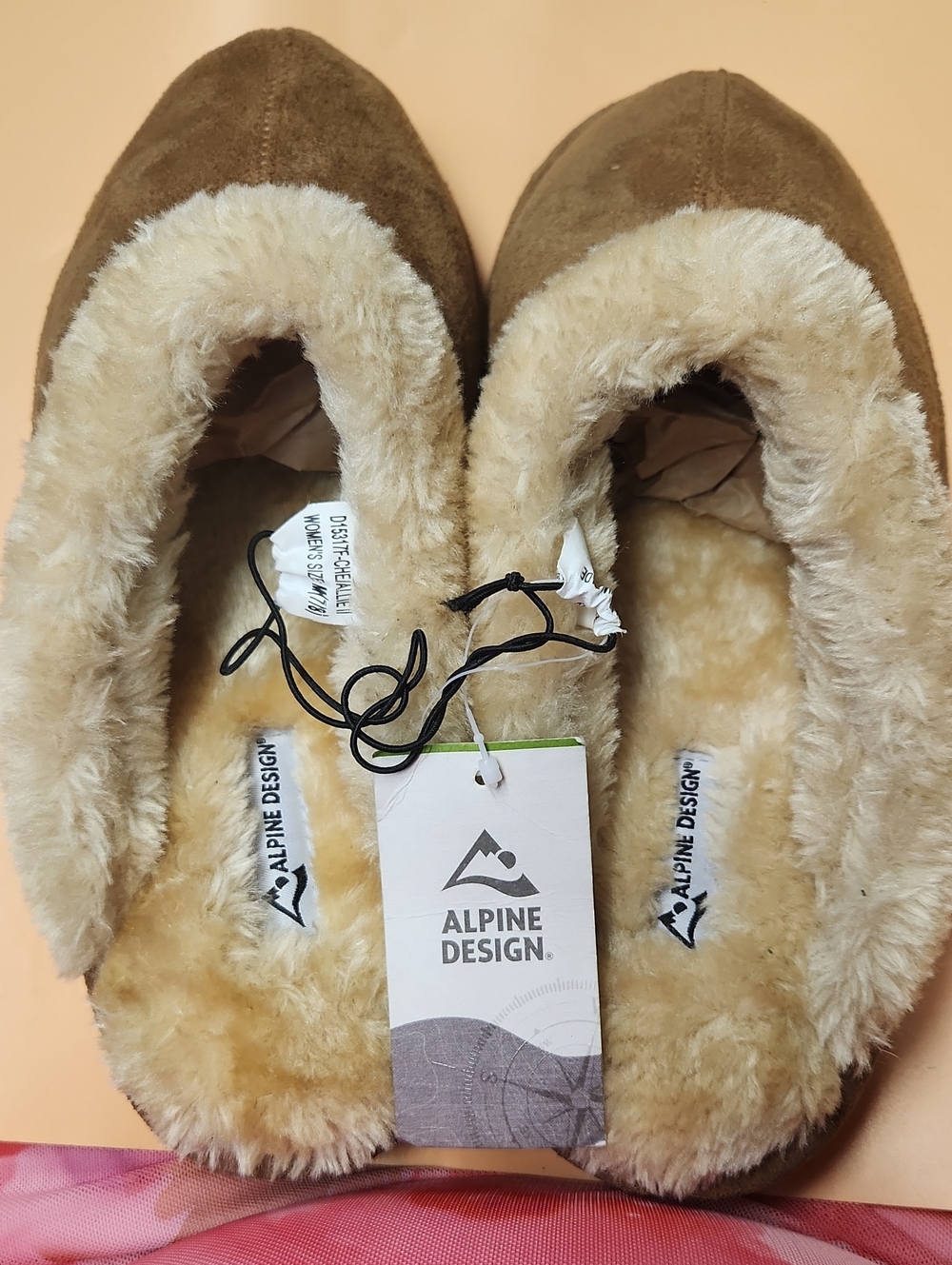 Alpine Design Women's Tan Faux Fur Lined Slip-Ons